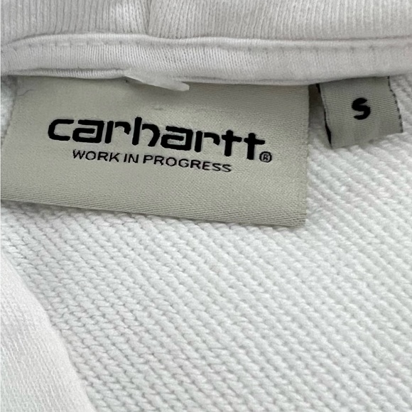 NEW CARHARTT Hoodie Sweatshirt White Pastel Logo Women’s Size Small FAST SHIP - Picture 4 of 9